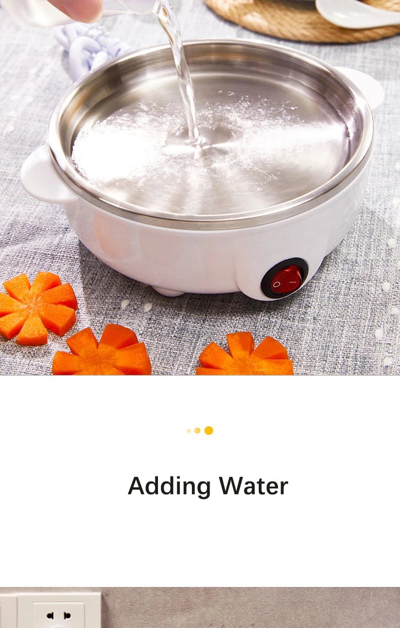 Electric Eggs Cooker, Rapid Multifunctional Mini Eggs Cooker Boiler For Poached Eggs, Scrambled Eggs, Omelets, Auto Shut - The Shack