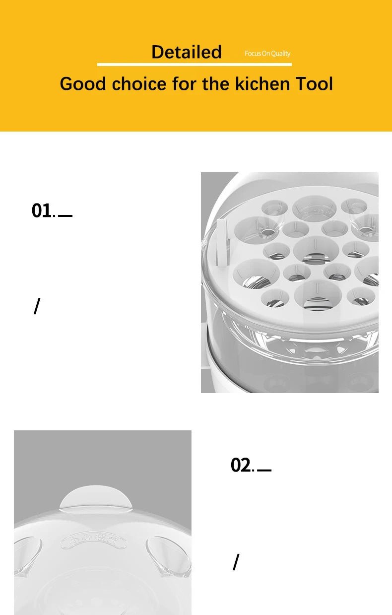 Electric Eggs Cooker, Rapid Multifunctional Mini Eggs Cooker Boiler For Poached Eggs, Scrambled Eggs, Omelets, Auto Shut - The Shack