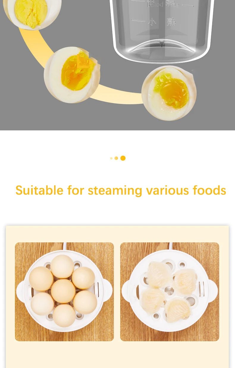 Electric Eggs Cooker, Rapid Multifunctional Mini Eggs Cooker Boiler For Poached Eggs, Scrambled Eggs, Omelets, Auto Shut - The Shack