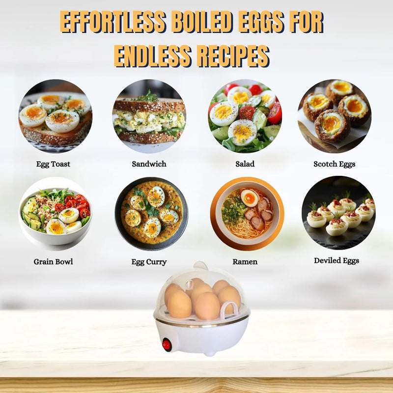 Electric Eggs Cooker, Rapid Multifunctional Mini Eggs Cooker Boiler For Poached Eggs, Scrambled Eggs, Omelets, Auto Shut - The Shack