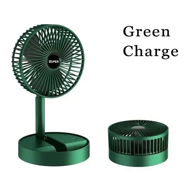 Electric Stand Fan Portable Folding Fan USB Rechargeable Foldable Desktop Fan Mini Mute Fan 3 Speeds Adjustable Height - The Shack