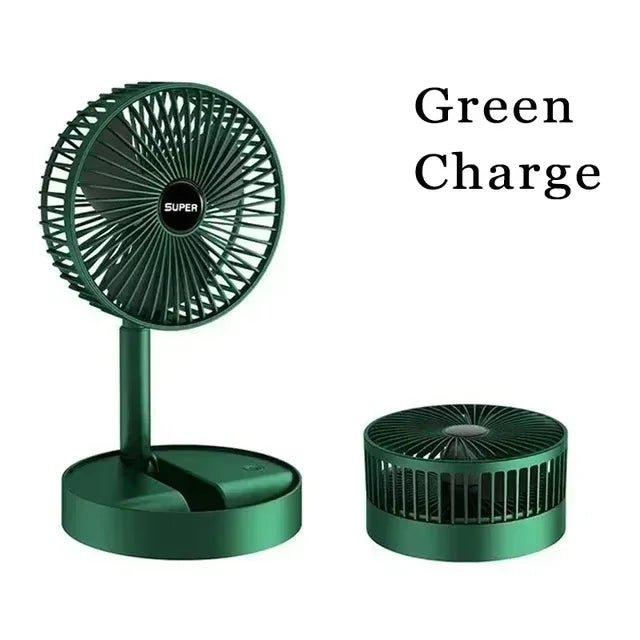 Electric Stand Fan Portable Folding Fan USB Rechargeable Foldable Desktop Fan Mini Mute Fan 3 Speeds Adjustable Height - The Shack
