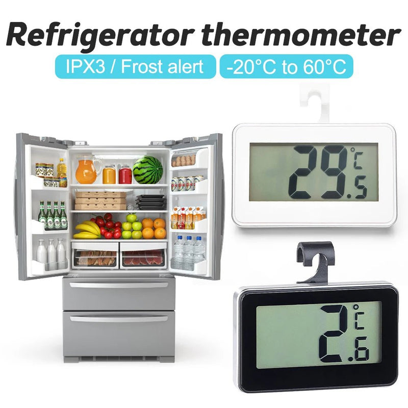 Electronic Refrigerator Thermometer Digital Freezer Room Thermometer Waterproof Fridge Temperature Monitor with Alarm Function - The Shack