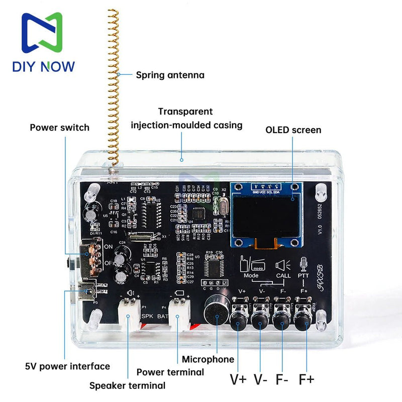 Electronics Kit FM Radio DIY Kit Smart Wireless Walkie - Talkie Radio Electronics Assembly and Soldering Practice DIY Kit - The Shack