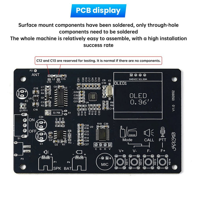 Electronics Kit FM Radio DIY Kit Smart Wireless Walkie - Talkie Radio Electronics Assembly and Soldering Practice DIY Kit - The Shack