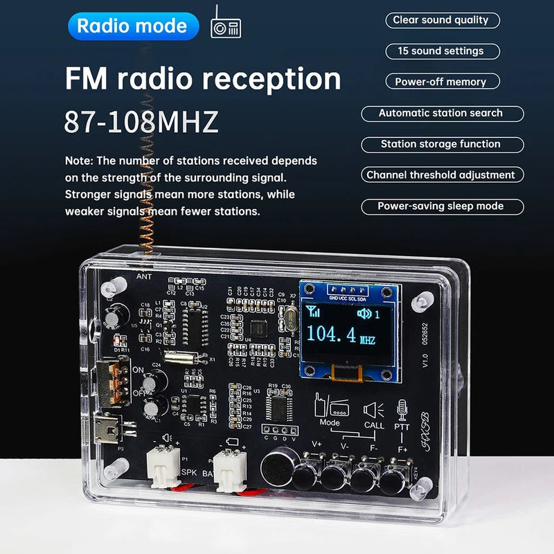Electronics Kit FM Radio DIY Kit Smart Wireless Walkie - Talkie Radio Electronics Assembly and Soldering Practice DIY Kit - The Shack