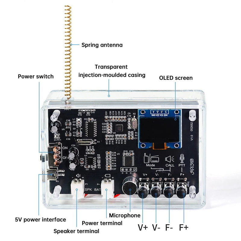 Electronics Kit FM Radio DIY Kit Smart Wireless Walkie - Talkie Radio Electronics Assembly and Soldering Practice DIY Kit - The Shack