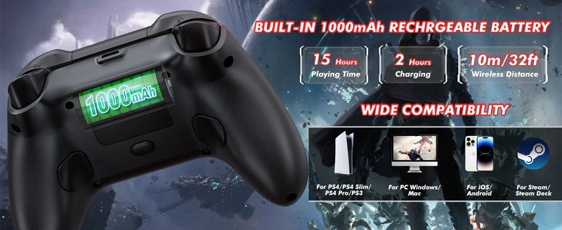 Gamepad For PS5 Console - P5 Wireless Controller, Dual Vibration Hall Effect, With Turbo Touchpad, Gaming Remote Accessories - The Shack