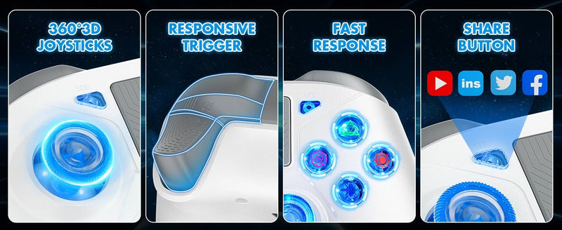 Gamepad For PS5 Console - P5 Wireless Controller, Dual Vibration Hall Effect, With Turbo Touchpad, Gaming Remote Accessories - The Shack
