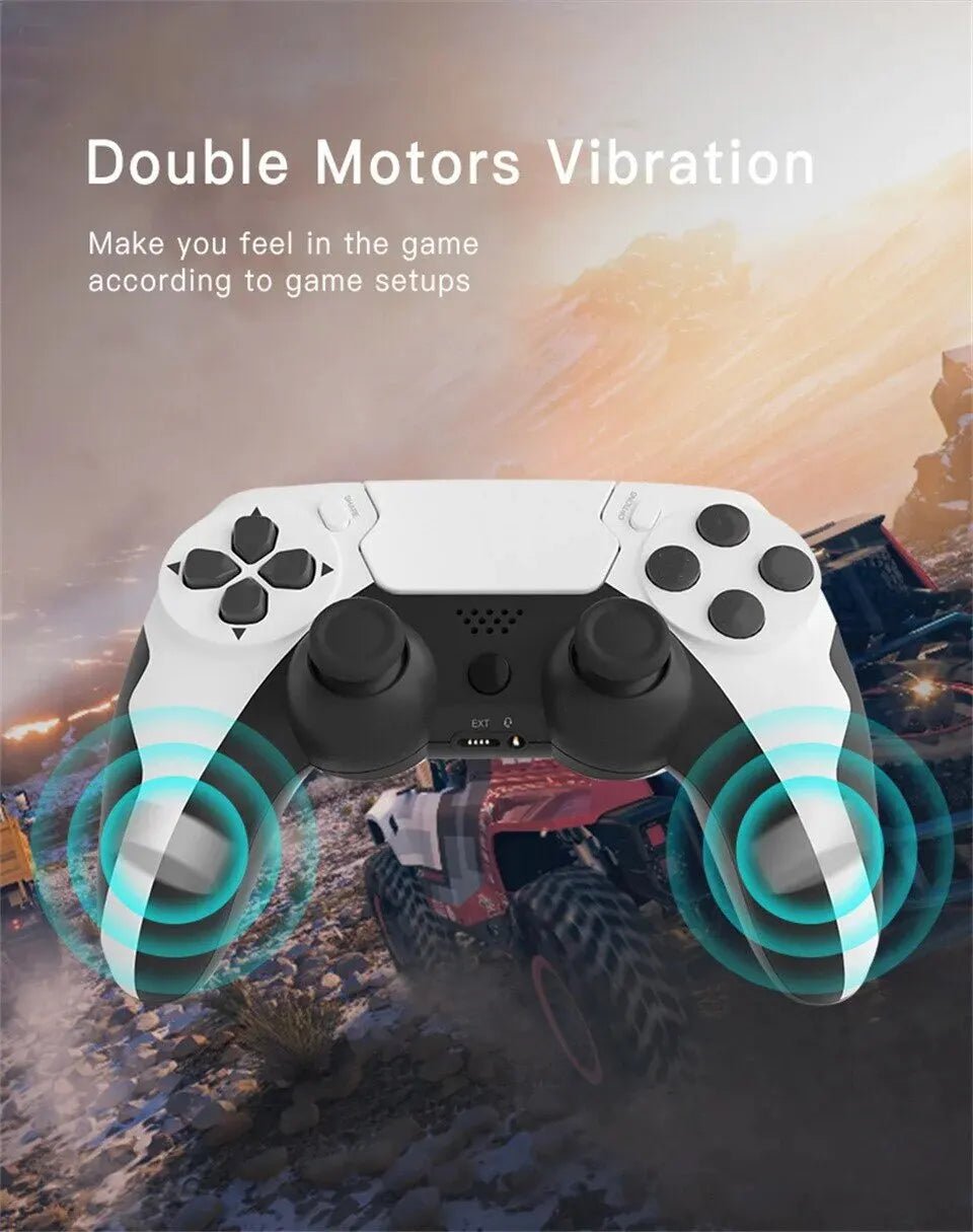 GAMINJA P48 Wireless Gamepad with Six Axis Gyroscope Game Controller For PS4 PS3 Console Wins 7 8 10 Dual Vibration PC Joystick - The Shack
