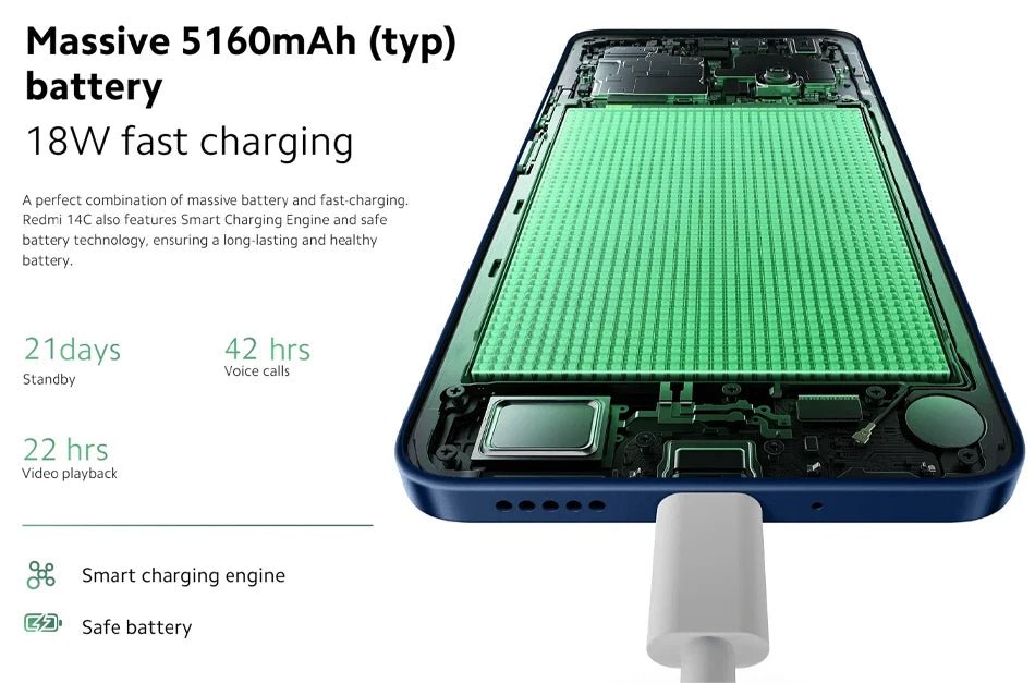 Global Version Xiaomi Redmi 14C Smartphone MediaTek Helio G81 - Ultra 50MP AI Dual camera 6.88" 120Hz Display HyperOS 5160mAh - The Shack