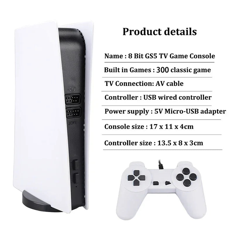 GS5 Pro Video Game Console com 620 Jogos Clássicos, 8 Bit TV, Handheld, USB, 2 Gaming Player com fio, Saída AV, ﻿ - The Shack