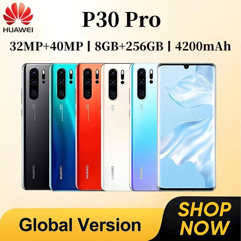 HUAWEI P30 Pro Smartphone Android 4200mAh 8GB RAM 256GB ROM 6.47 Inch Phone FHD+2340x1080 32+40MP GPS 4 5G Network Mobile Phones - The Shack