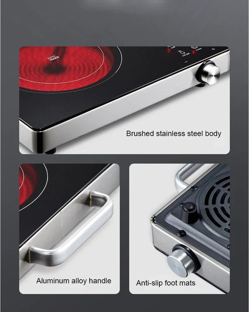 Intelligent induction cooker electric ceramic cooker touch waterproof adjustable temperature electromagnetic light wave cooker - The Shack