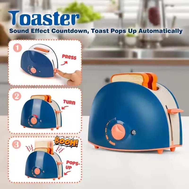 Interactive Electric Kitchen Playset Kids Children Mini Simulation Household Appliances Light Toy Gift Pretend Cooking Role Play - The Shack