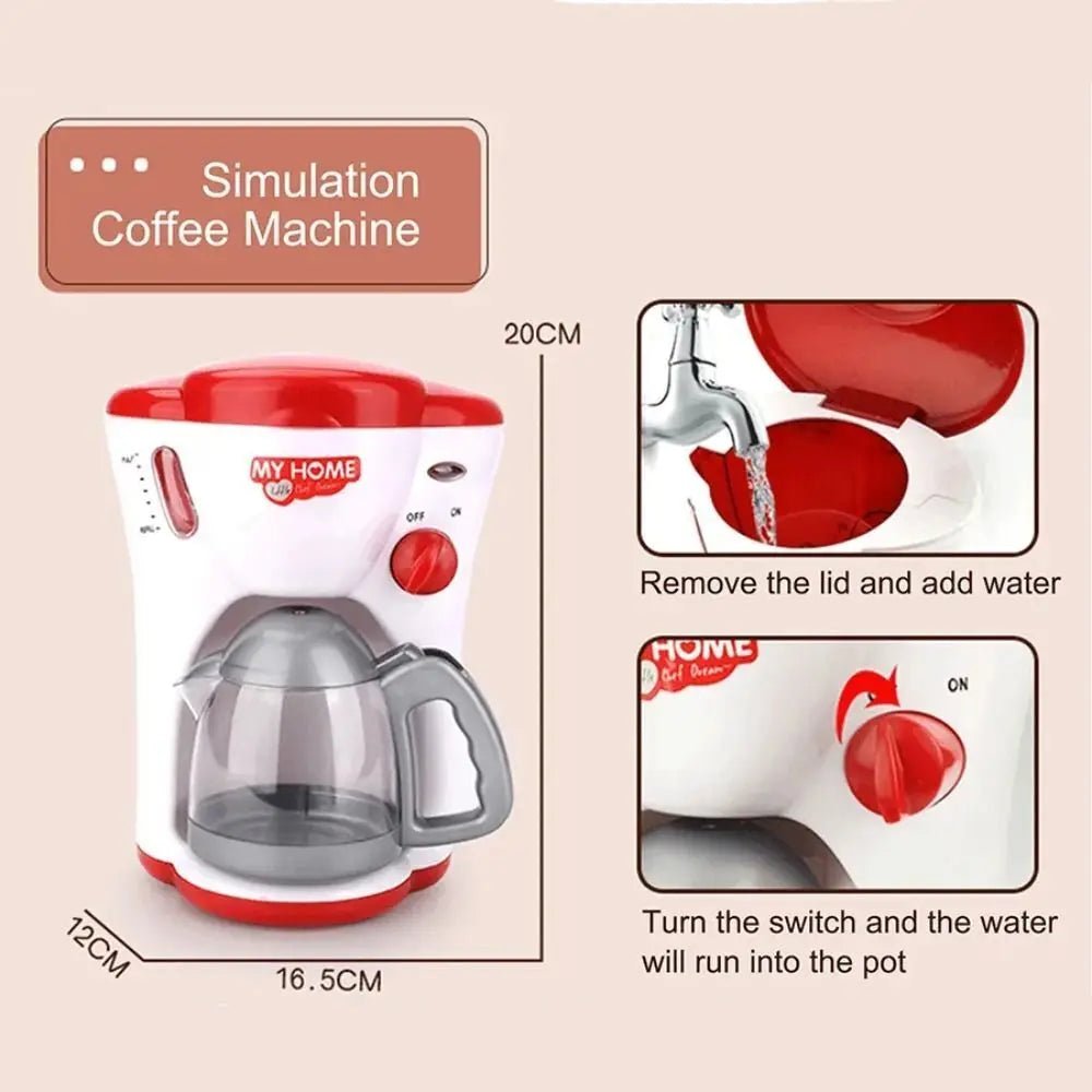 Kitchen Appliances Toys Toy Kitchen Set for Kids Play Kitchen Doll House Accessories Blender Coffee Maker Machine Mixer Toaster - The Shack
