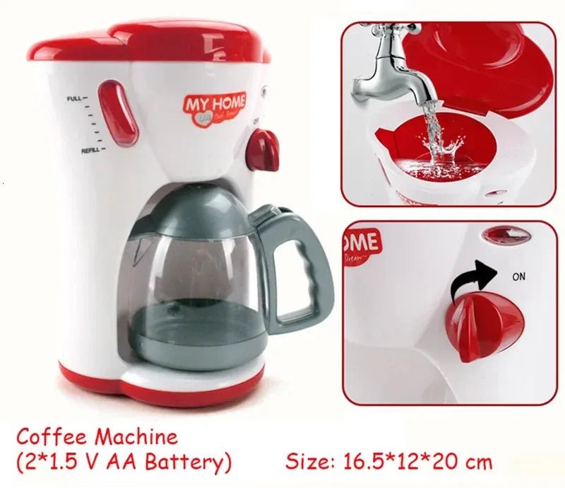 Kitchen Appliances Toys Toy Kitchen Set for Kids Play Kitchen Doll House Accessories Blender Coffee Maker Machine Mixer Toaster - The Shack