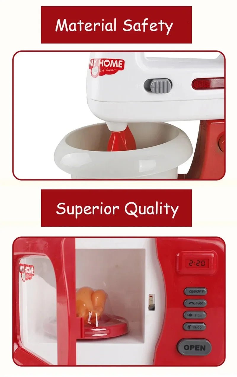 Kitchen Appliances Toys Toy Kitchen Set for Kids Play Kitchen Doll House Accessories Blender Coffee Maker Machine Mixer Toaster - The Shack