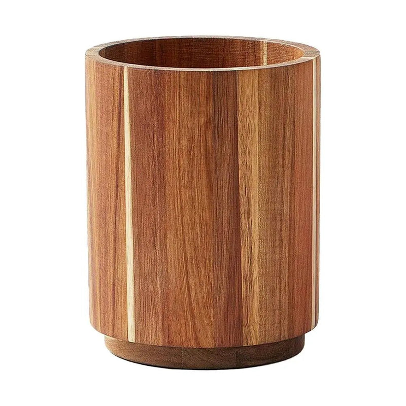 Kitchen Counter Cutlery Box Wooden circular Cooking Tool Rack Round Spatula Storage and Sorting Box Storage Bucket - The Shack