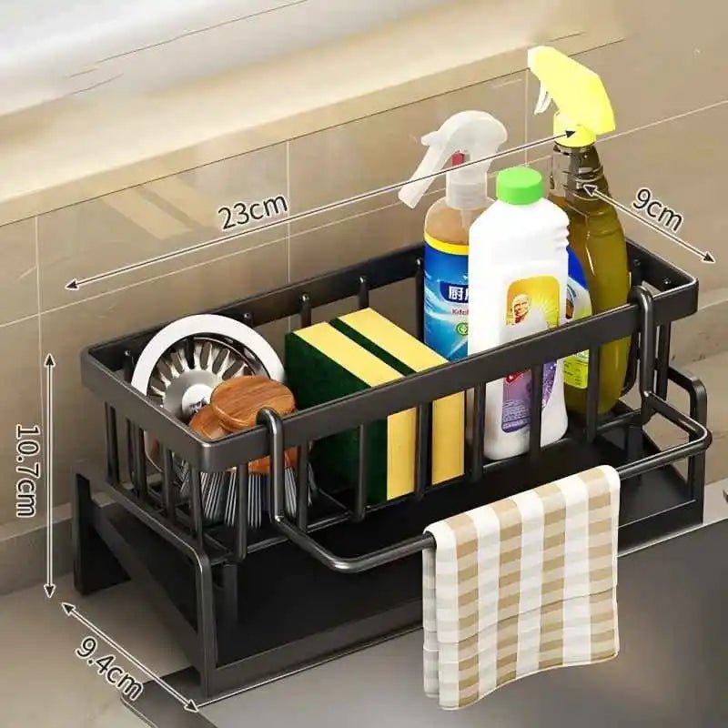 Kitchen Spice Storage Shelf with Drainage Rack, Installation Sink Organizer, Tap - Mounted Shelf for Home Kitchen Accessories - The Shack