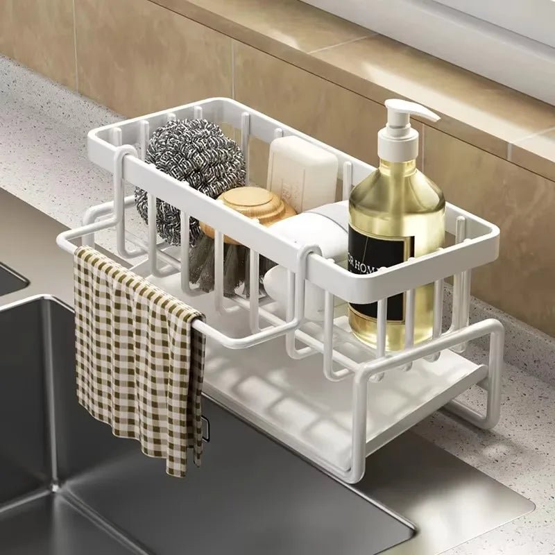Kitchen Spice Storage Shelf with Drainage Rack, Installation Sink Organizer, Tap - Mounted Shelf for Home Kitchen Accessories - The Shack