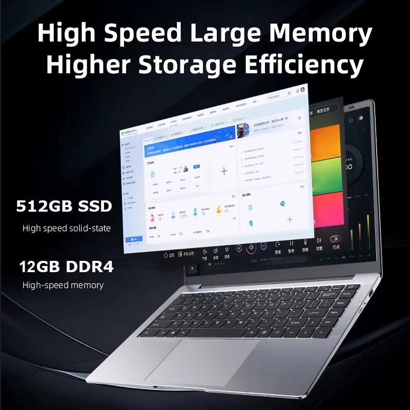 laptop 14.1 Inch Windows 11 Intel Atom A3950 Netbook 1920*1080 Portable Notebook Intel 12GB RAM 1TB 2TB SSD Computer laptops - The Shack