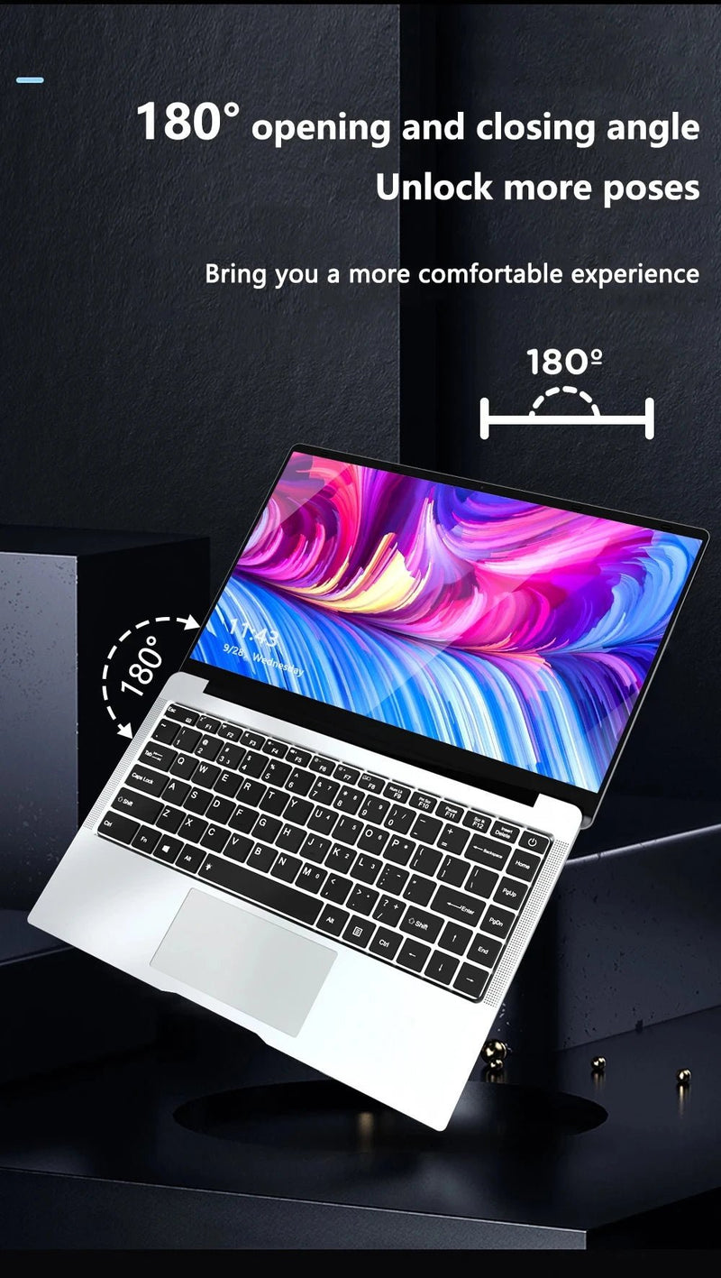laptop 14.1 Inch Windows 11 Intel Atom A3950 Netbook 1920*1080 Portable Notebook Intel 12GB RAM 1TB 2TB SSD Computer laptops - The Shack
