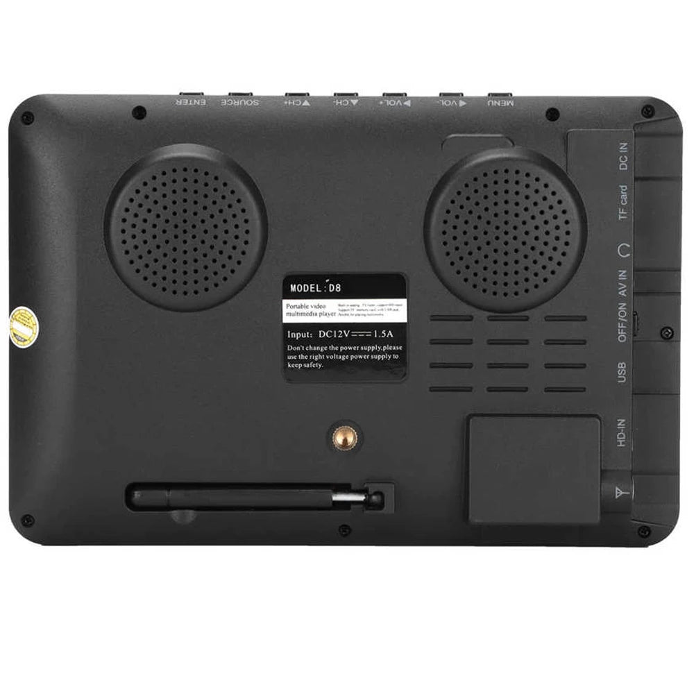 LEADSTAR 8 Inch Digital Mini Television Portable TV With DVB - T2 ISDB - T ATSC - T Tuner Decoder 12V Input EU Plug 110 - 220V D8 - The Shack