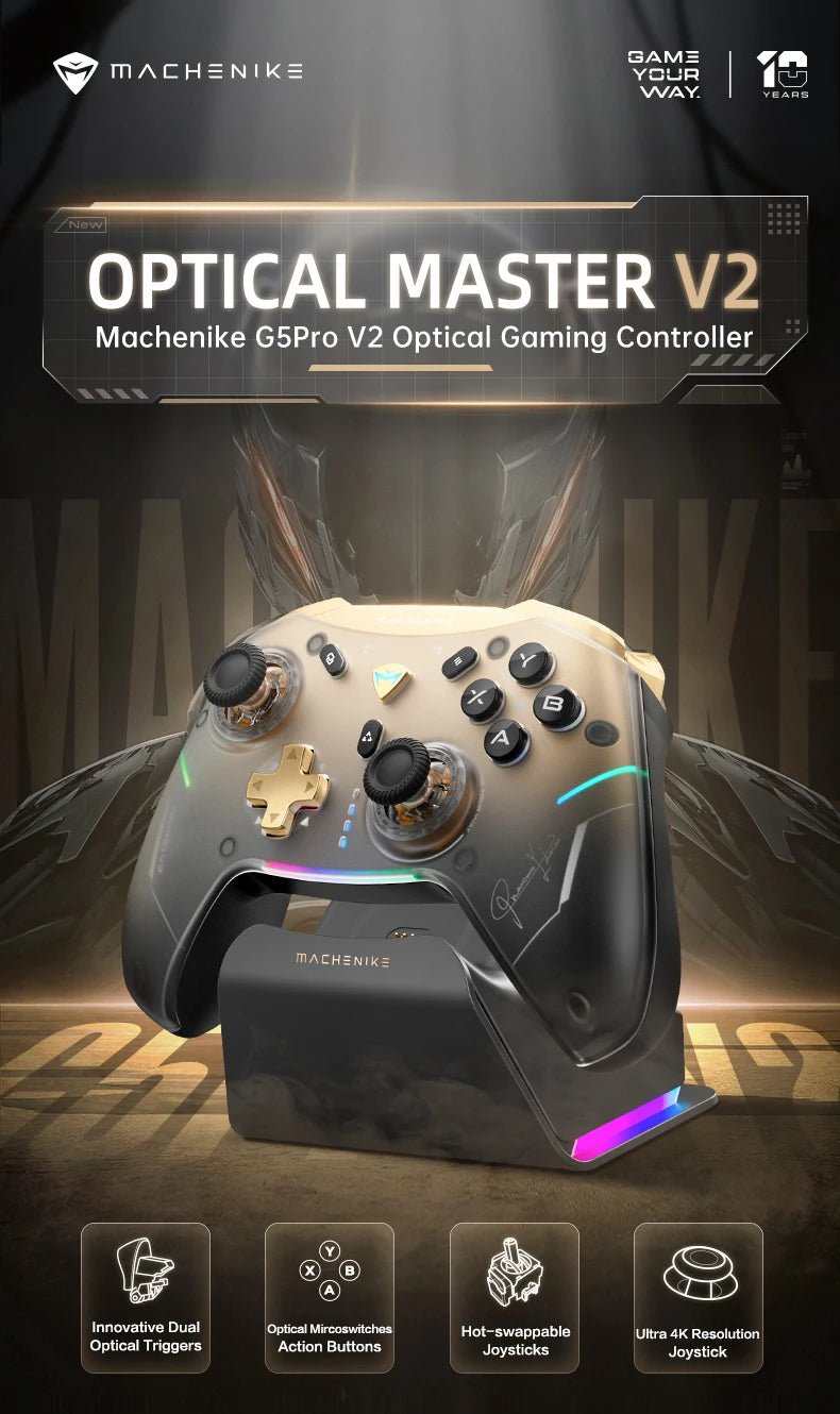 MACHENIKE G5Pro V2 Ultimate Gaming Controller Optical Trigger ABXY Button Hot - Swappable Joystick 4K Resolution For Switch PC - The Shack