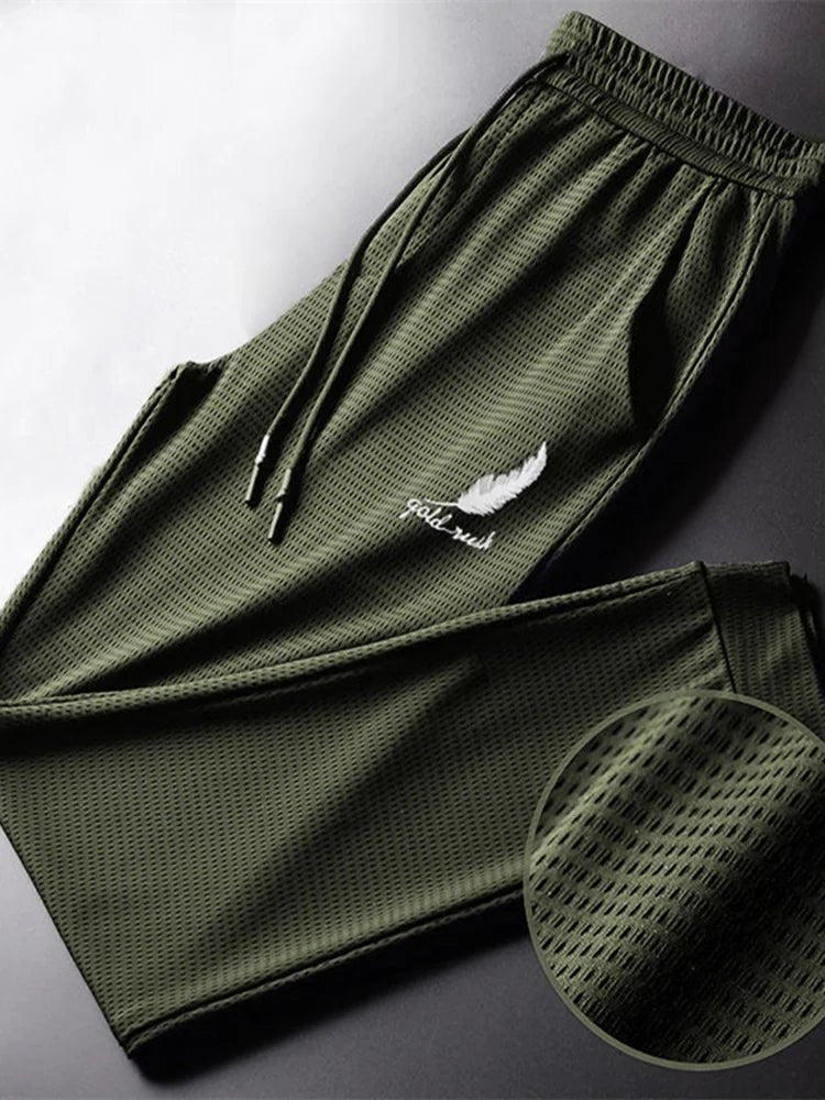Men Fashion Quick Dry Pants Lightweight Hiking Jogging Running Trousers Breathable Workout Gym Ankle Tied Athletic Pants - The Shack