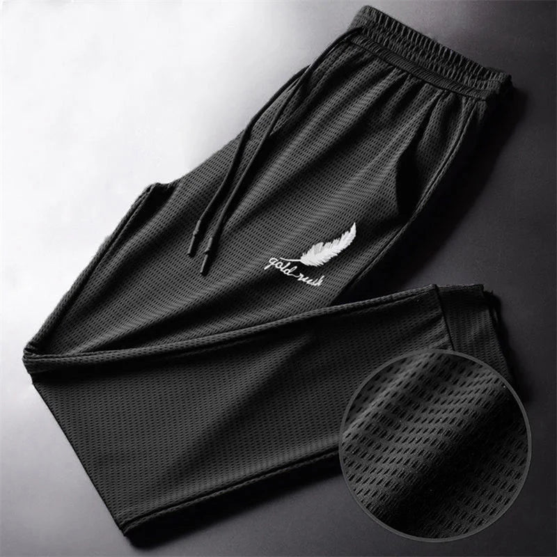 Men Fashion Quick Dry Pants Lightweight Hiking Jogging Running Trousers Breathable Workout Gym Ankle Tied Athletic Pants - The Shack