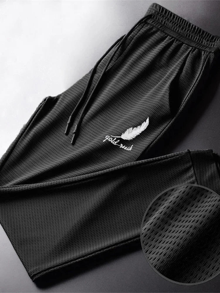 Men Fashion Quick Dry Pants Lightweight Hiking Jogging Running Trousers Breathable Workout Gym Ankle Tied Athletic Pants - The Shack