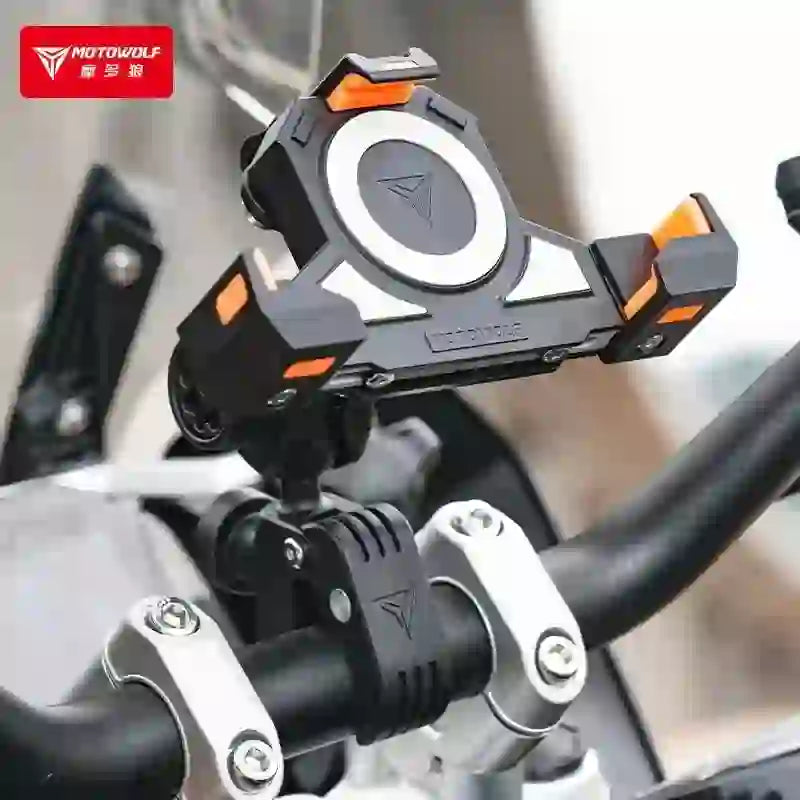 Motorcycle Shock Absorber Mobile Phone Holder Triangular Fixed Horizontal Model Wireless Charging Handle Model - The Shack