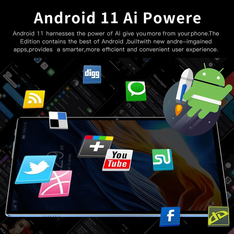 New 10.1 Inch Android Tablet Pc Google Play Octa Core Dual Cameras Dual SIM 3G Phone Call Tablets Global Version 4GB RAM 64GB - The Shack