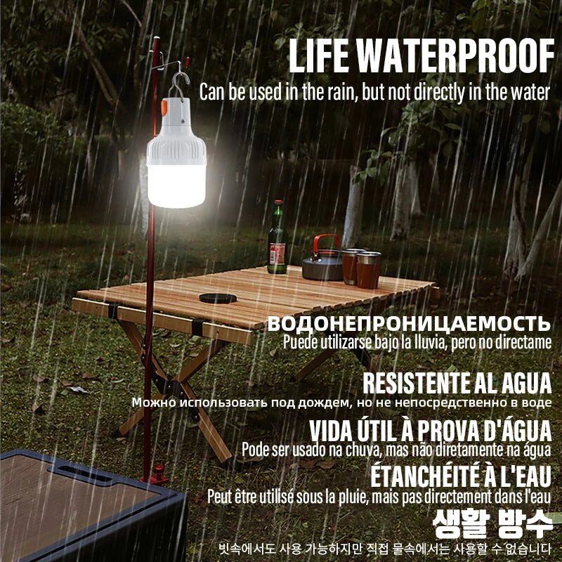 Outdoor USB Rechargeable LED Lamp Bulbs High Brightness Emergency Light Hook Up Camping Fishing Portable Lantern Night Lights - The Shack