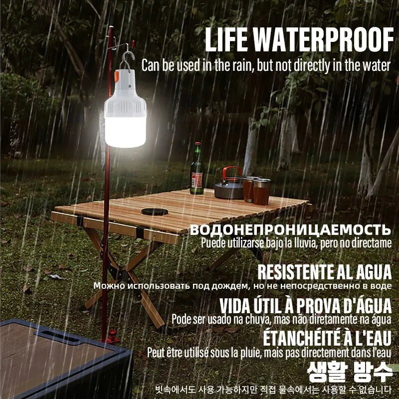 Outdoor USB Rechargeable LED Lamp Bulbs High Brightness Emergency Light Hook Up Camping Fishing Portable Lantern Night Lights - The Shack