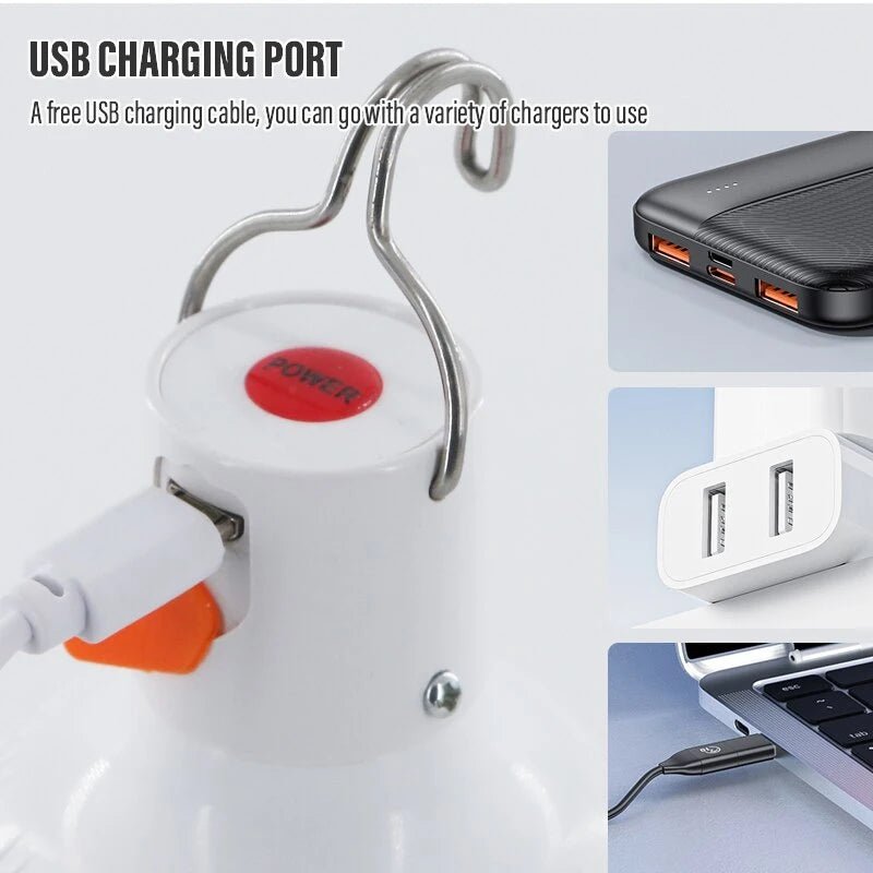 Outdoor USB Rechargeable LED Lamp Bulbs High Brightness Emergency Light Hook Up Camping Fishing Portable Lantern Night Lights - The Shack