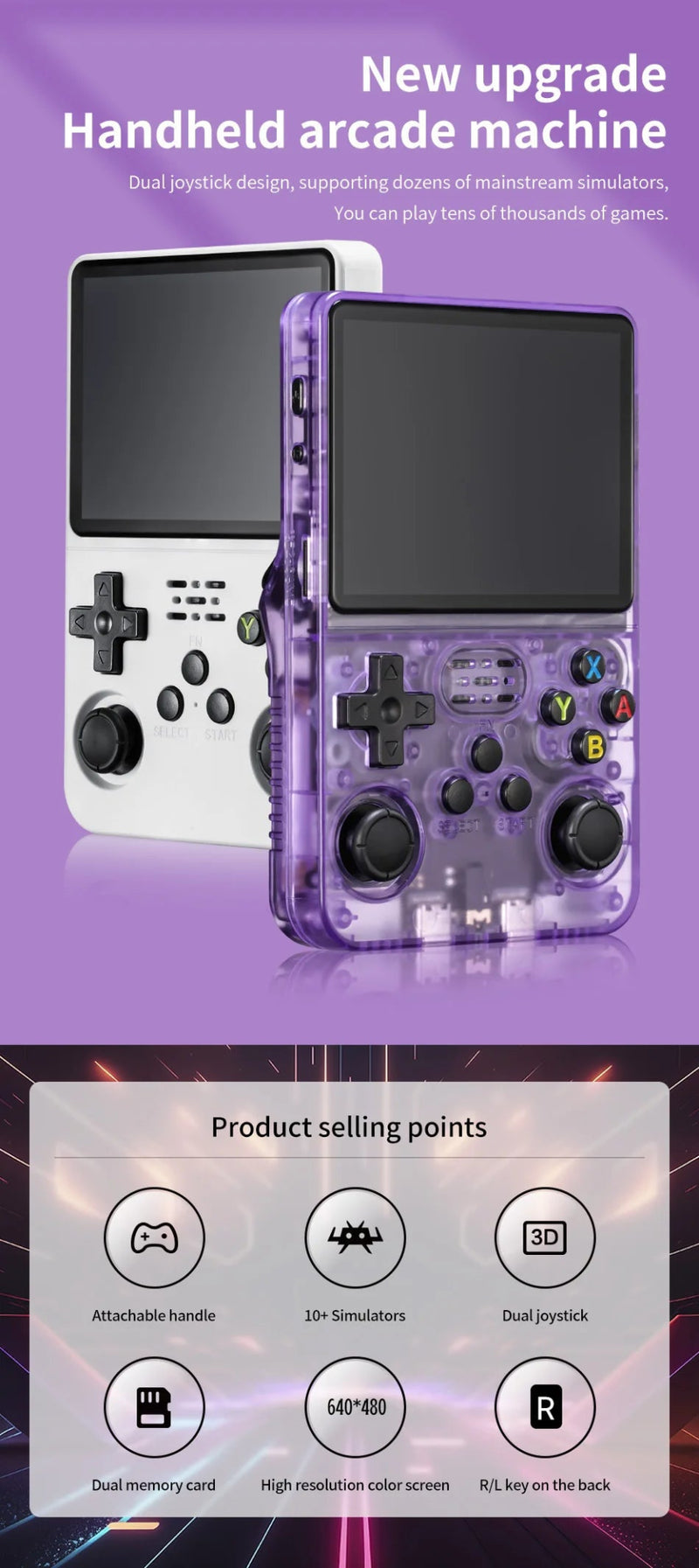 Portable R36S open - source handheld 3.5 - inch high - definition gaming portable PSP retro joystick game console BA arcade machine - The Shack