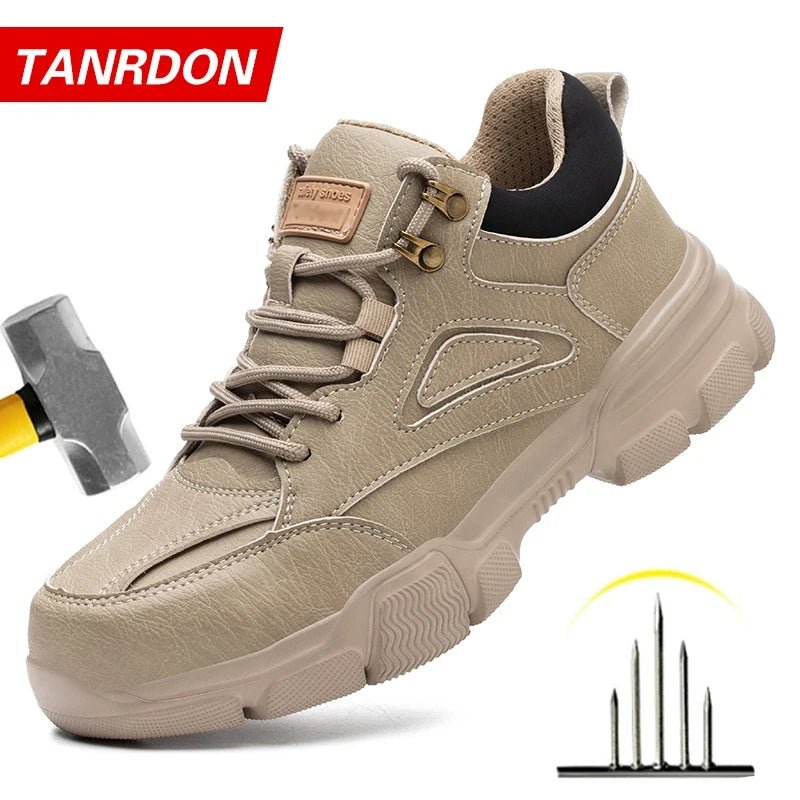 Safety Shoes Men Steel Toe Work Shoes Anti - smash Anti - puncture Indestructible Shoes Protective Boots Tactical Boots - The Shack