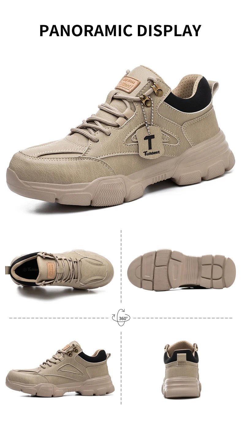 Safety Shoes Men Steel Toe Work Shoes Anti - smash Anti - puncture Indestructible Shoes Protective Boots Tactical Boots - The Shack