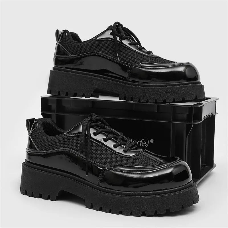 Shoes for Men High Quality Trend Casual Shoes Men Leather Original British Thick Sole Comfort Derby Shoes Sneaker Zapatos Hombre - The Shack