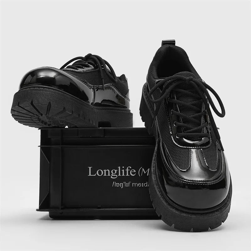 Shoes for Men High Quality Trend Casual Shoes Men Leather Original British Thick Sole Comfort Derby Shoes Sneaker Zapatos Hombre - The Shack