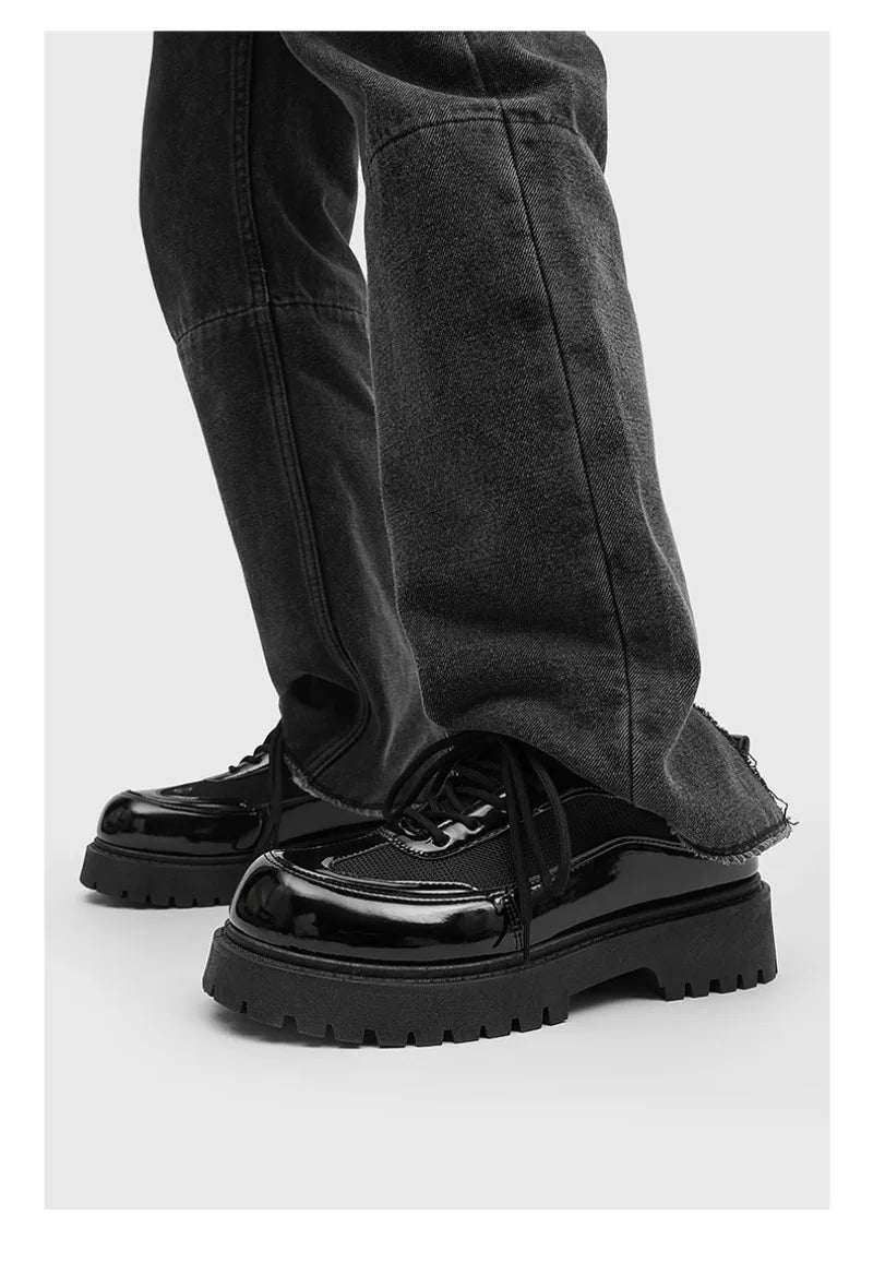 Shoes for Men High Quality Trend Casual Shoes Men Leather Original British Thick Sole Comfort Derby Shoes Sneaker Zapatos Hombre - The Shack