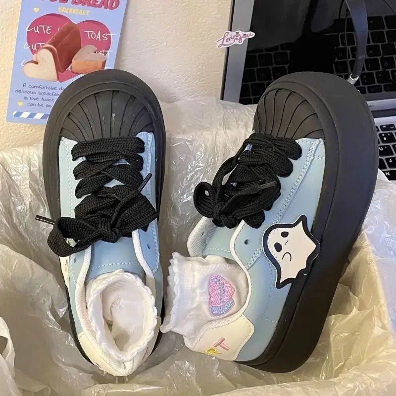 Shoes for Women High on Platform Round Toe Woman Footwear Trends 2025 Comfortable and Elegant Walking Aesthetic Vulcanized Shoe - The Shack