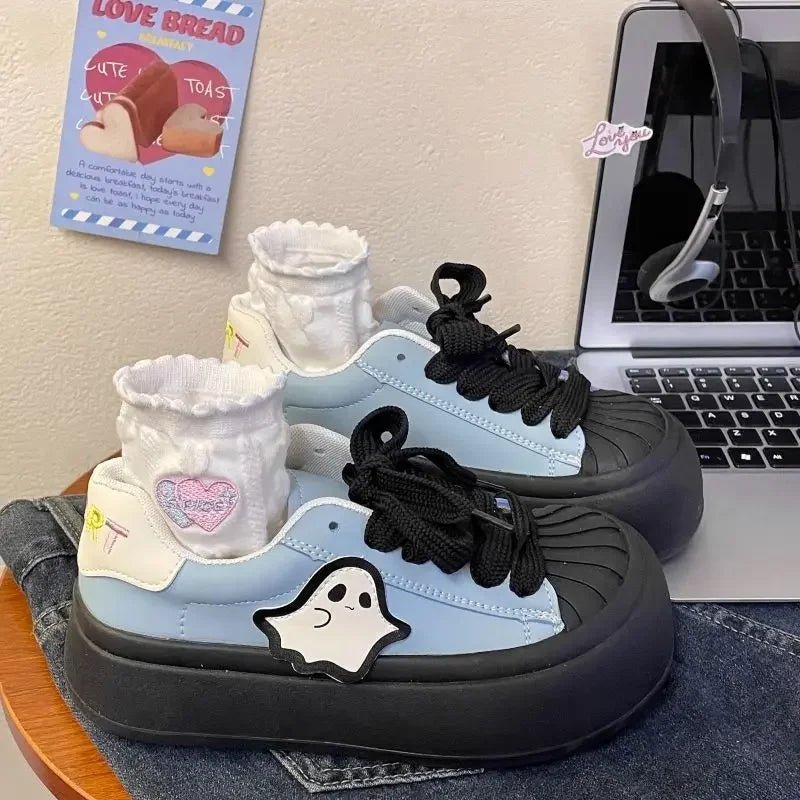 Shoes for Women High on Platform Round Toe Woman Footwear Trends 2025 Comfortable and Elegant Walking Aesthetic Vulcanized Shoe - The Shack