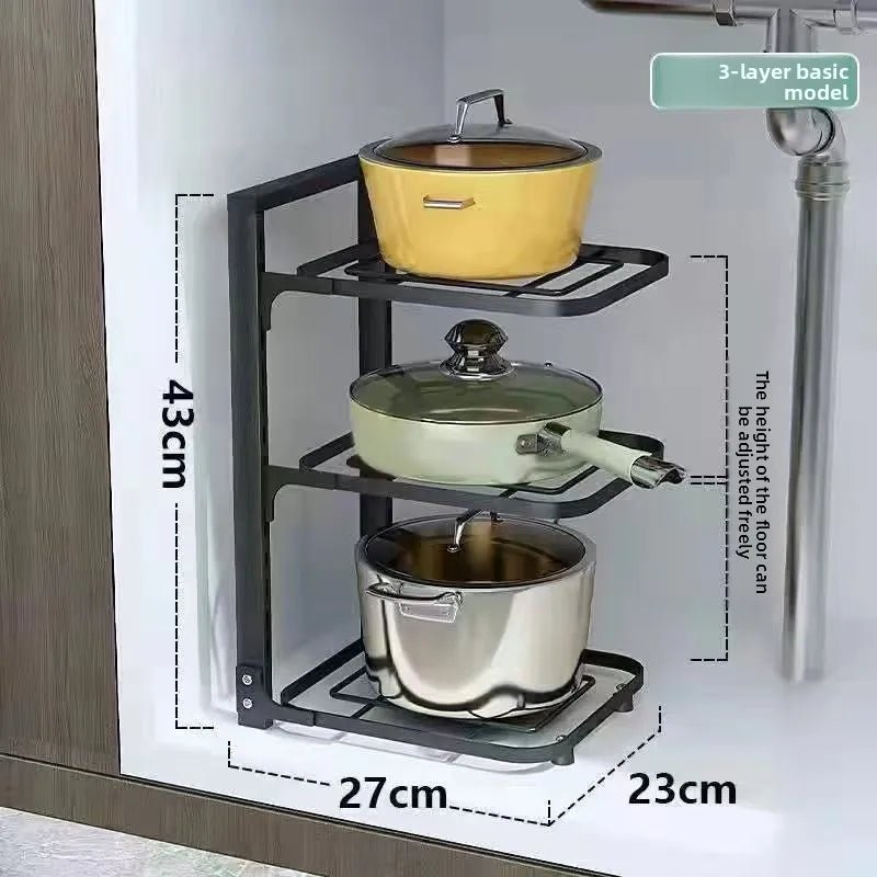The Kitchen Is Equipped with Stainless Steel Shelves, Storage Racks, Sinks, and Multi - layered Household CabinetsKitchenOrganizer - The Shack