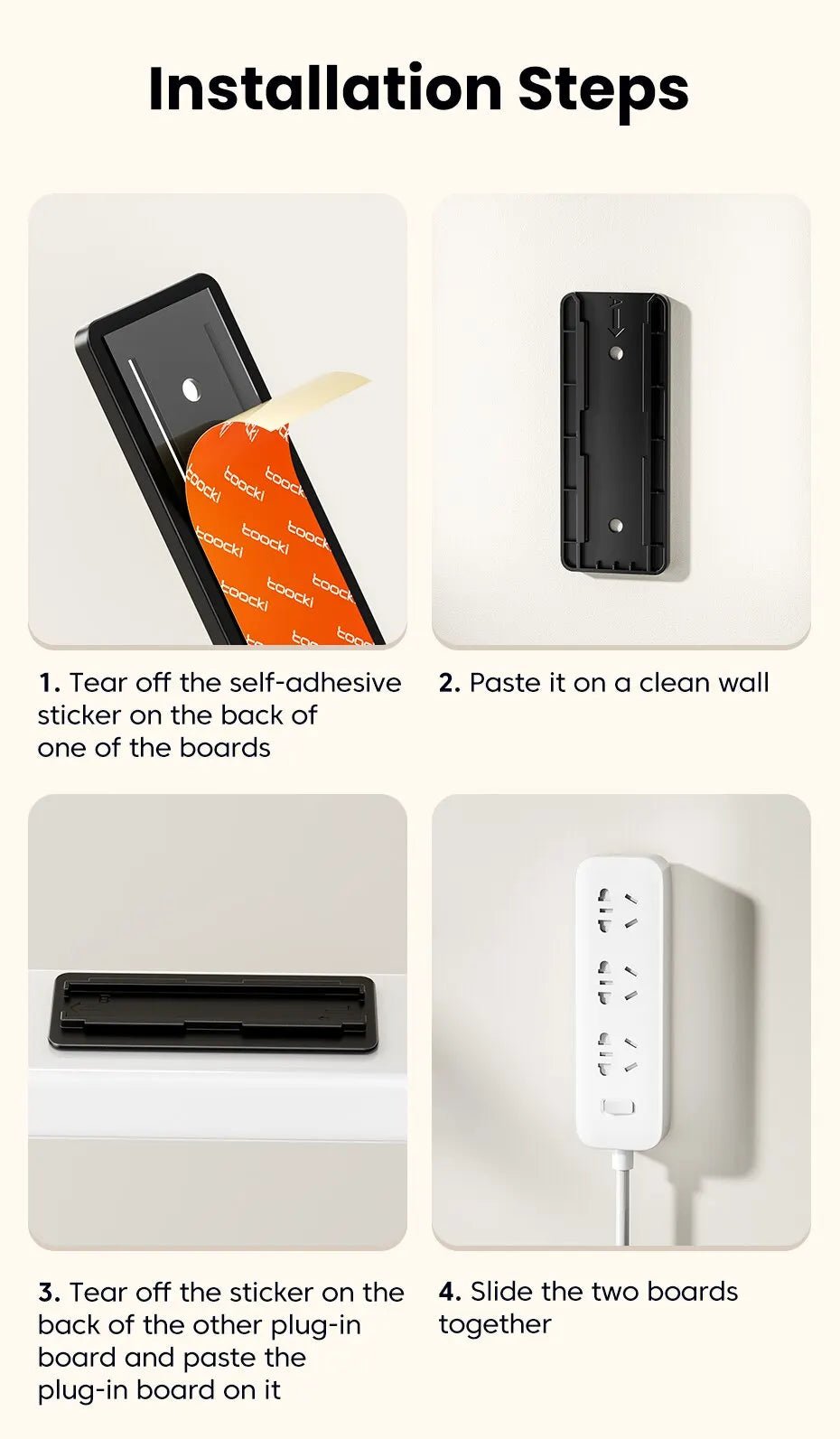 Toocki Phone Charger Strip Holder Stand For GaN USB Type C Charger Storage Bracket Punch - free Holder For Phone Charger 100W 140W - The Shack