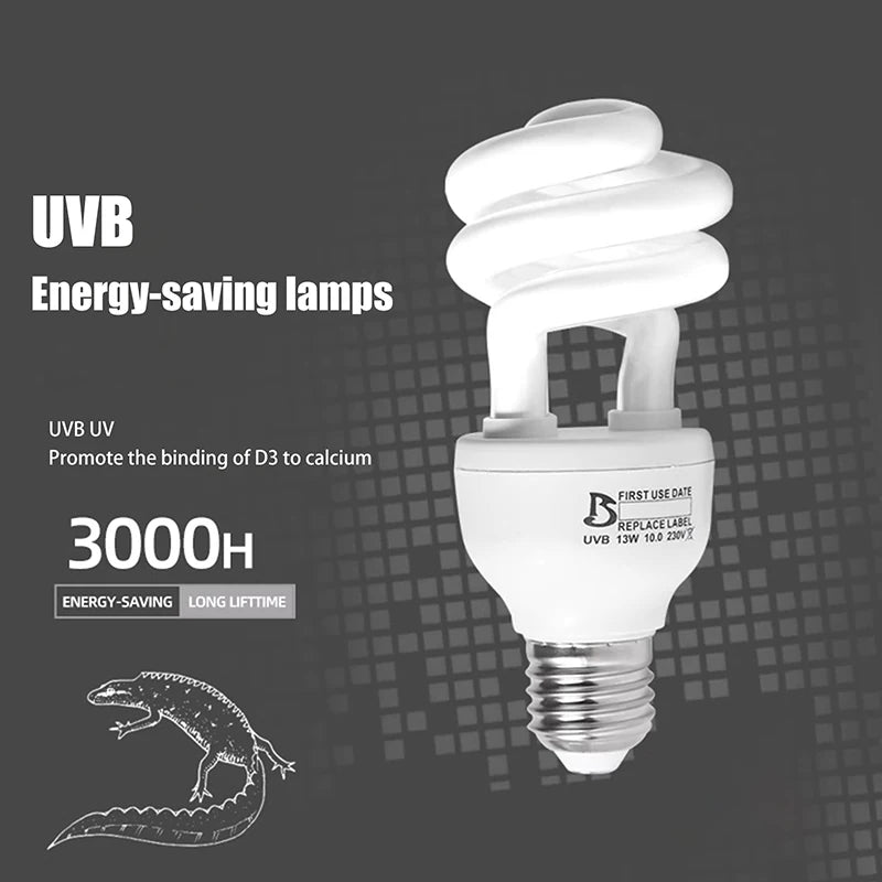 〔★★★〕UVB 5.0/10.0 13/26W Basking Light Bulb Natural Nightlight Heating Bulb For Reptiles And Amphibian - The Shack