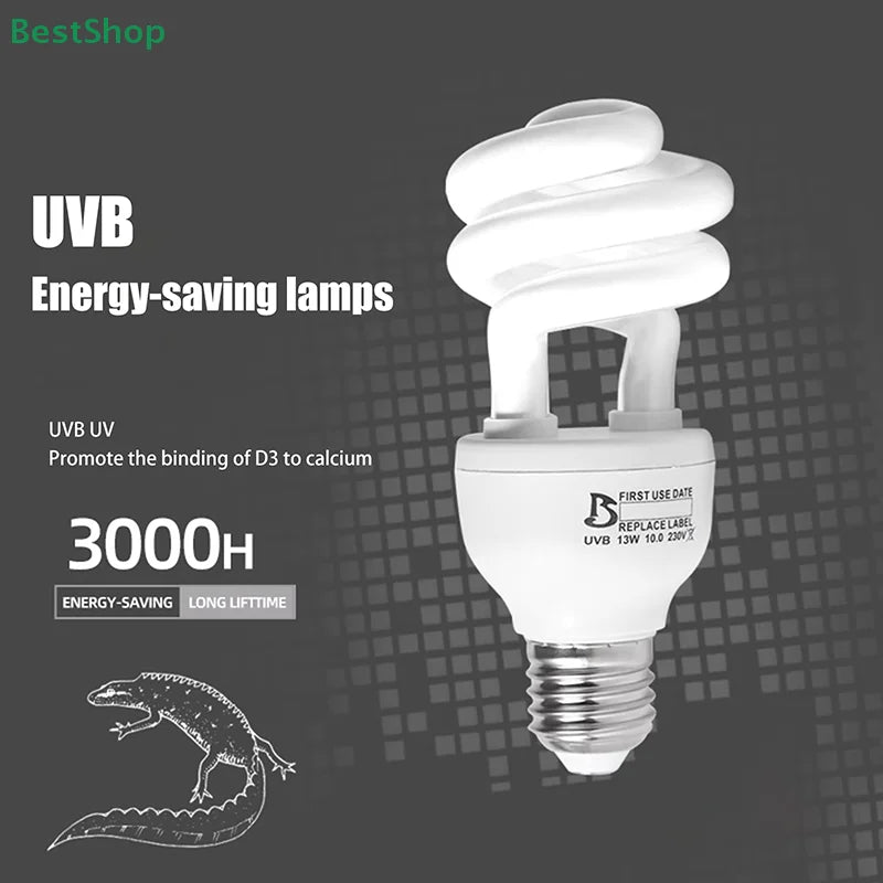 〔★★★〕UVB 5.0/10.0 13/26W Basking Light Bulb Natural Nightlight Heating Bulb For Reptiles And Amphibian - The Shack