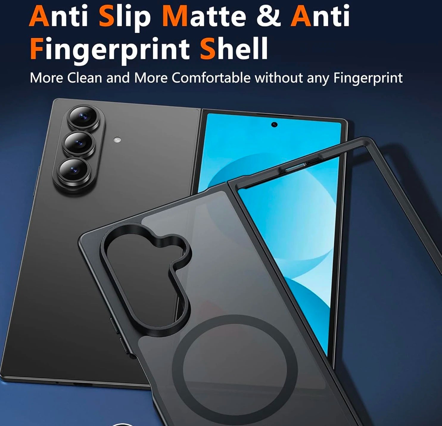 UYUXIO Magnetic Wireless Charging Mobile Phone Case for Samsung Galaxy Z Fold 7 Cases Slim Rugged Translucent Cover with Magnet - The Shack